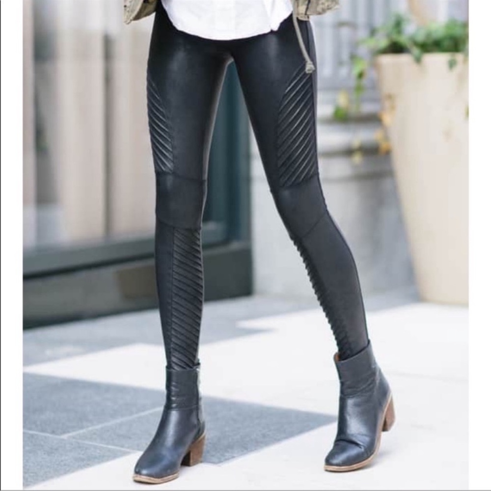 Spanx Faux Leather Moto Leggings